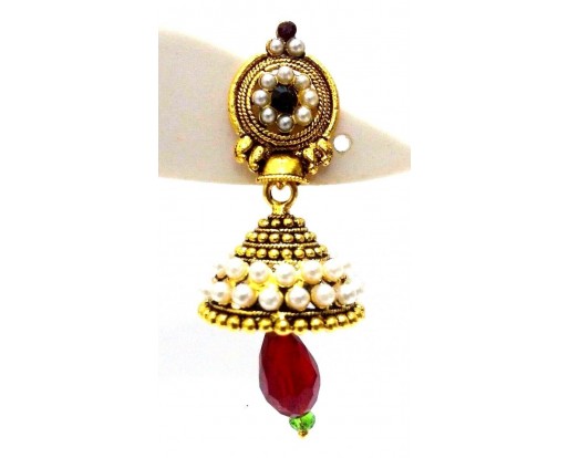 Golden Oxidized Earrings Jhumka Jhumki Imitation Jewelry Drop Dangle Long E31